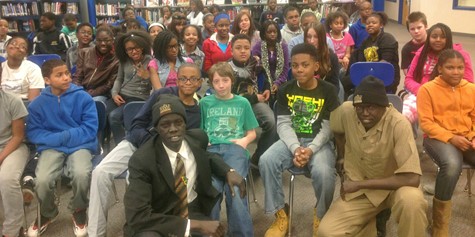 Akol Madut's with RoxMid 6th graders in 2013