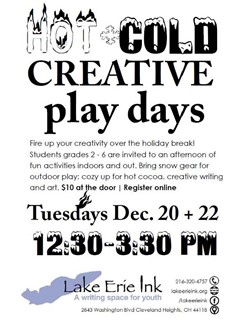 Lake Erie Ink Creative Play Days flyer