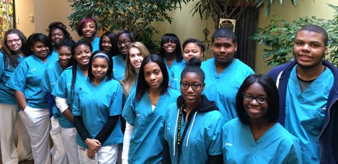 Clinical Health Careers students in a group photo at The Gathering Place on November 11, 2016.