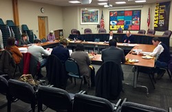 The CH-UH Board of Education met with city of University Heights leaders on Monday.