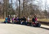 Oxford Elementary first graders enjoy an outdoor learning garden.