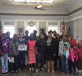 Students with Mayor Infeld