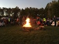 Campfire and campers at Gearity 