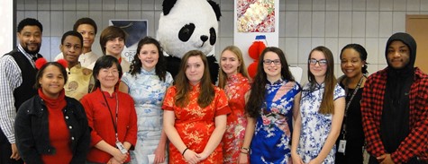 Student presenters at the Chinese New Year celebration.