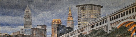 Artwork of Cleveland skyline