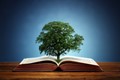 Graphic of a book and a tree