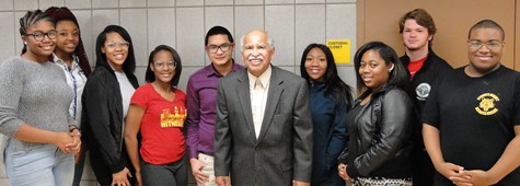 Heights High students with Dr. Charles Williams