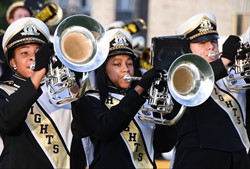 Heights High School marching band students