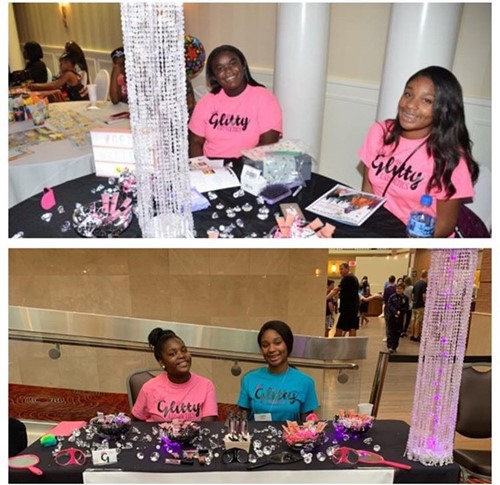 Girls at vendor table