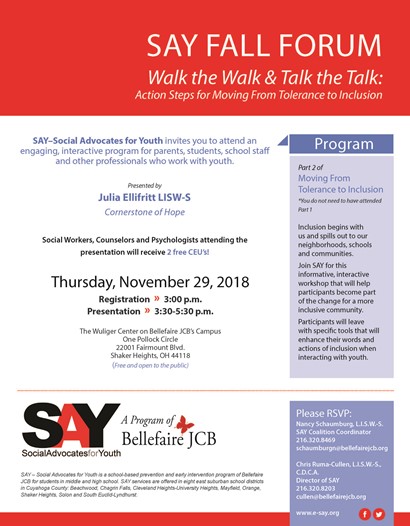 SAY Fall Forum Flyer