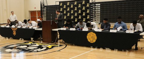 Heights High student-athletes sign their letters of intent on Feb. 8, 2018.