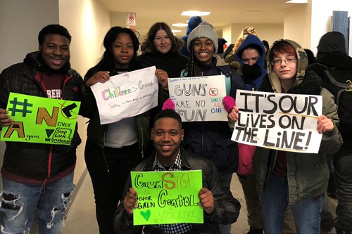 Heights High students at National Walkout Day
