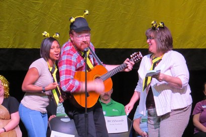 Three Noble teachers singing