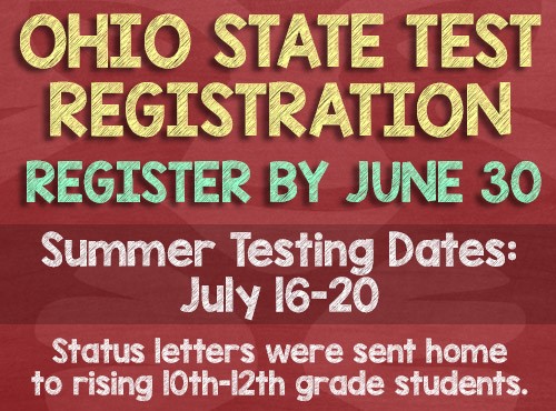 Ohio State Test Summer Registration