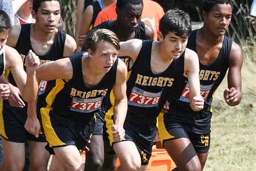 Heights High boys cross country runners