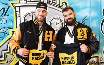 kelce brothers with t-shirts