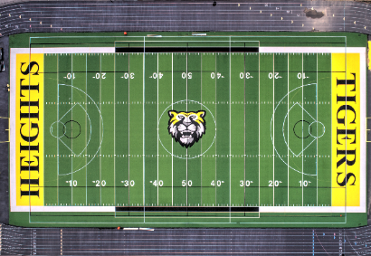 aerial view of football field