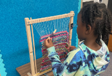 Student Creating Tapestry 