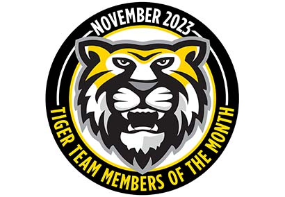 november tiger team members of the month graphic