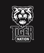 Tiger Nation 9-12 gray on blk EPS