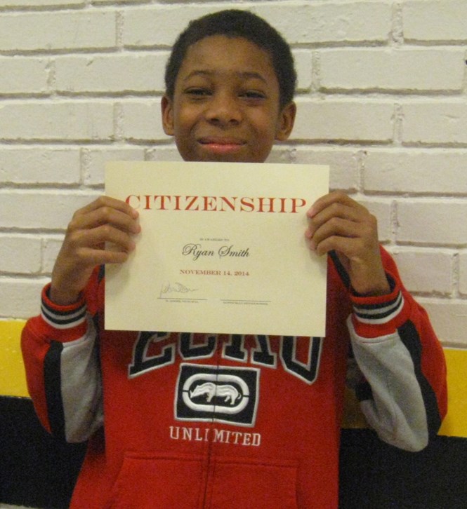 Proud recipient of a Citizenship award