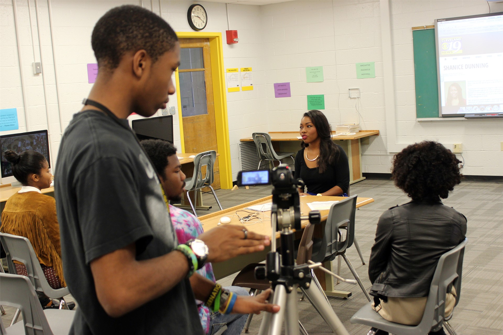 Shanice Dunning ('06), Multimedia Journalist/Reporter at Cleveland’s WOIO, 19 Action News, spoke to the Digital Video Production class. 