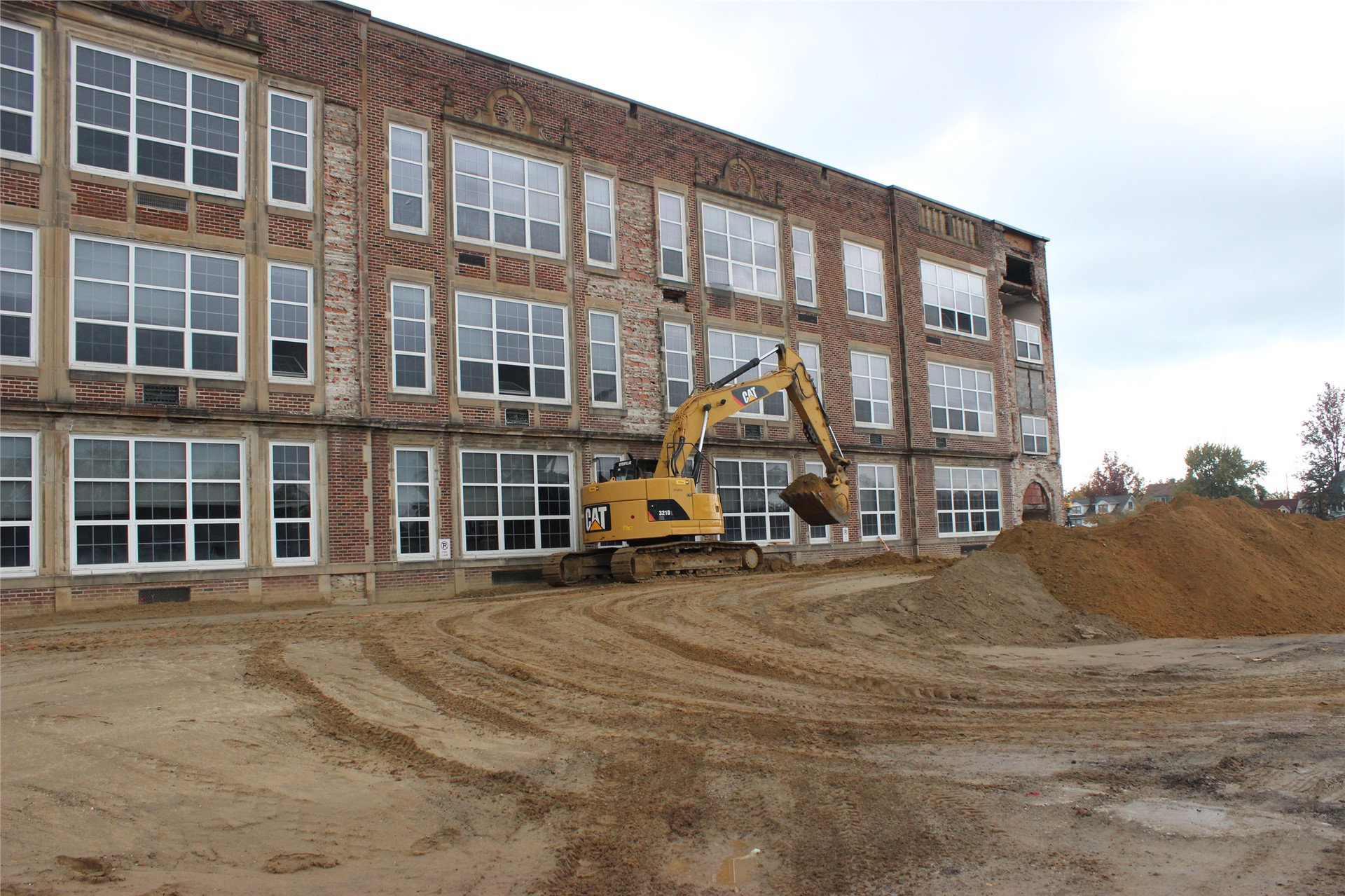 The east facing side of the building.