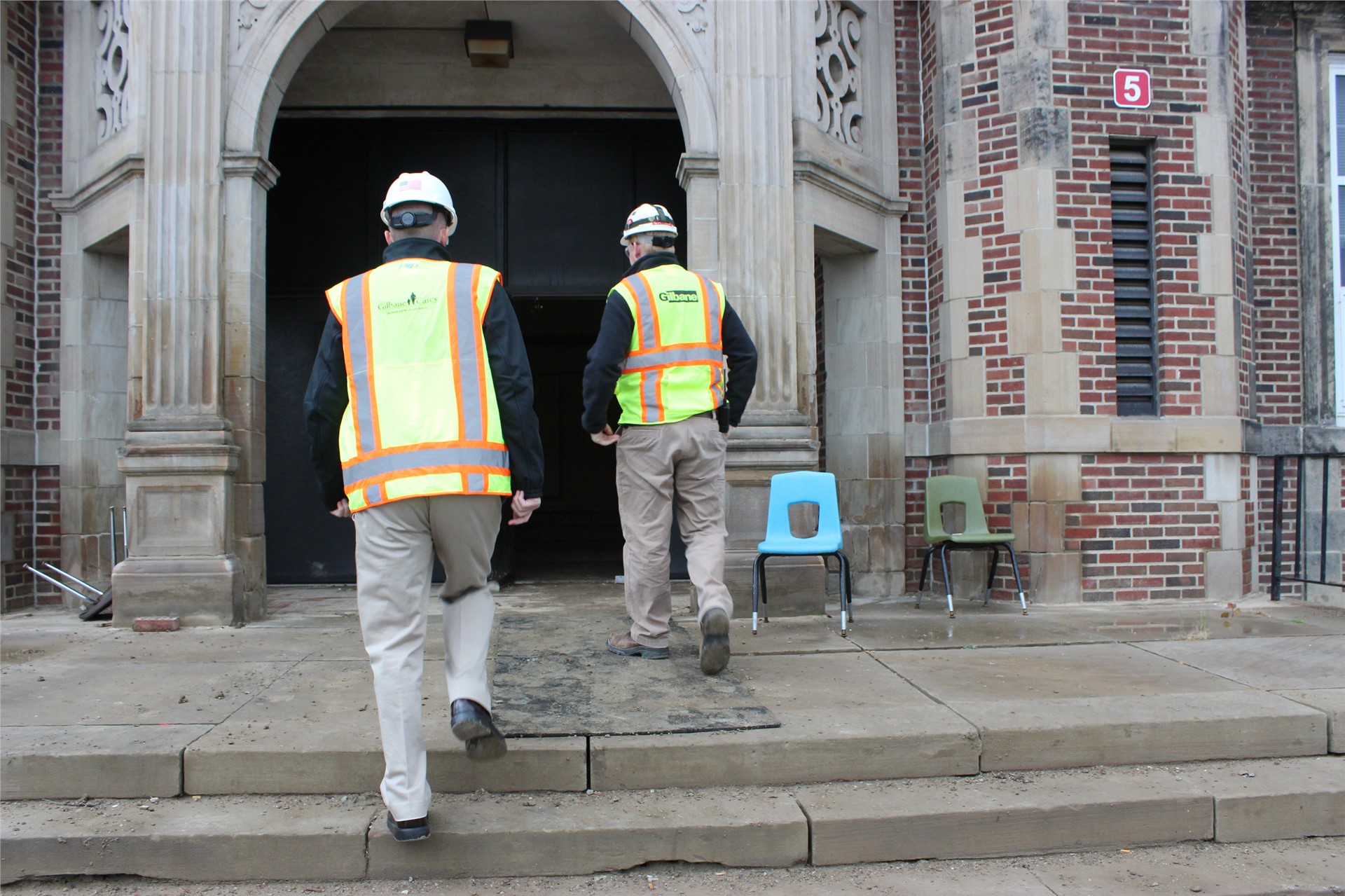 Entering the Cedar facing door.