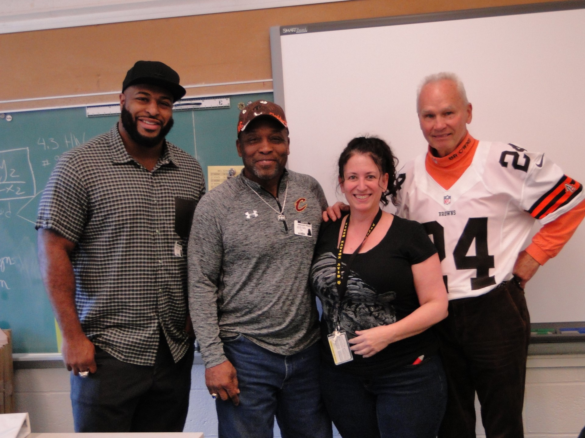 Carry Cofield, Greg Pruitt, Math Teacher Joyce Bukovac and Ernie Kellerman