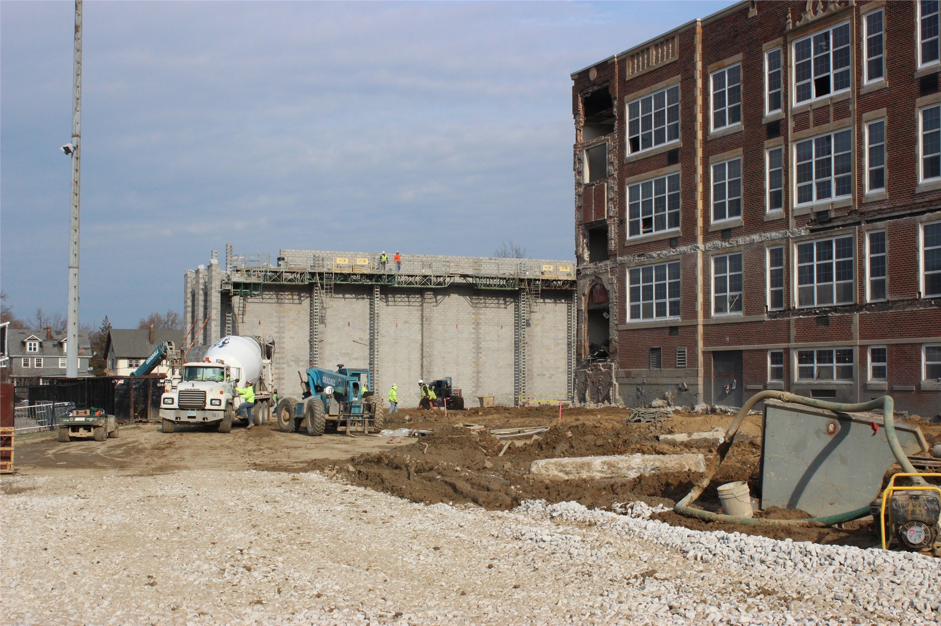 New construction - north wall of competition gym