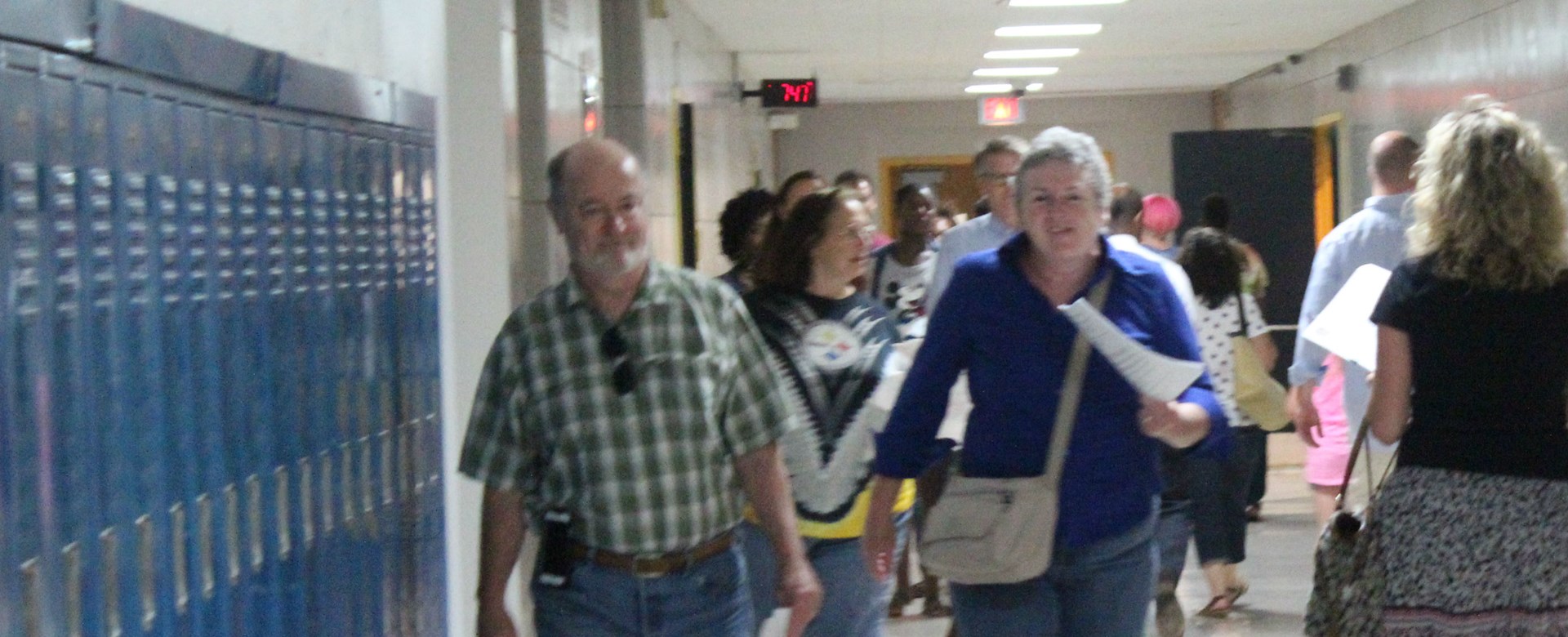 Parents head to class.