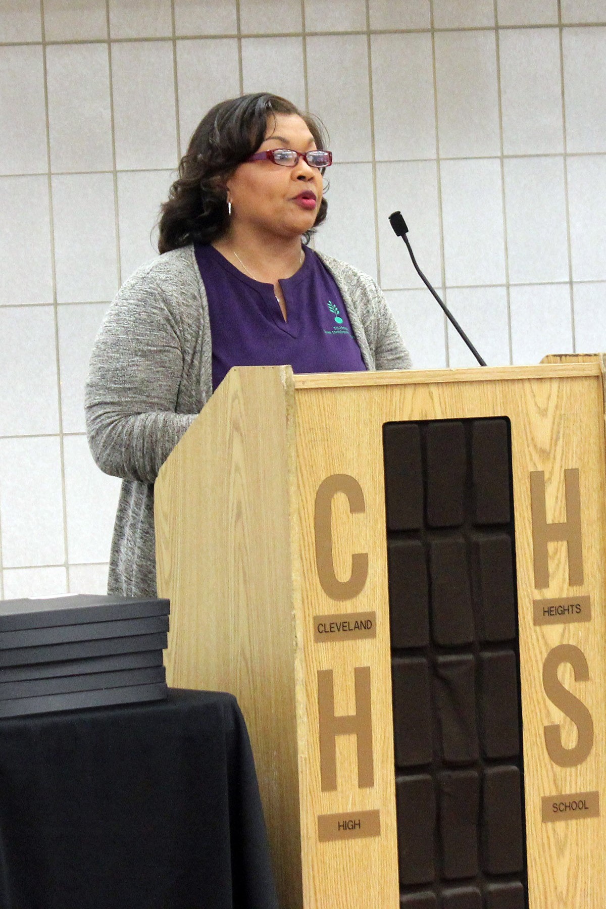 Career Development Coordinator Michelle Phelps spoke about the Tri Heights Consortium&#39;s Career Connections program.