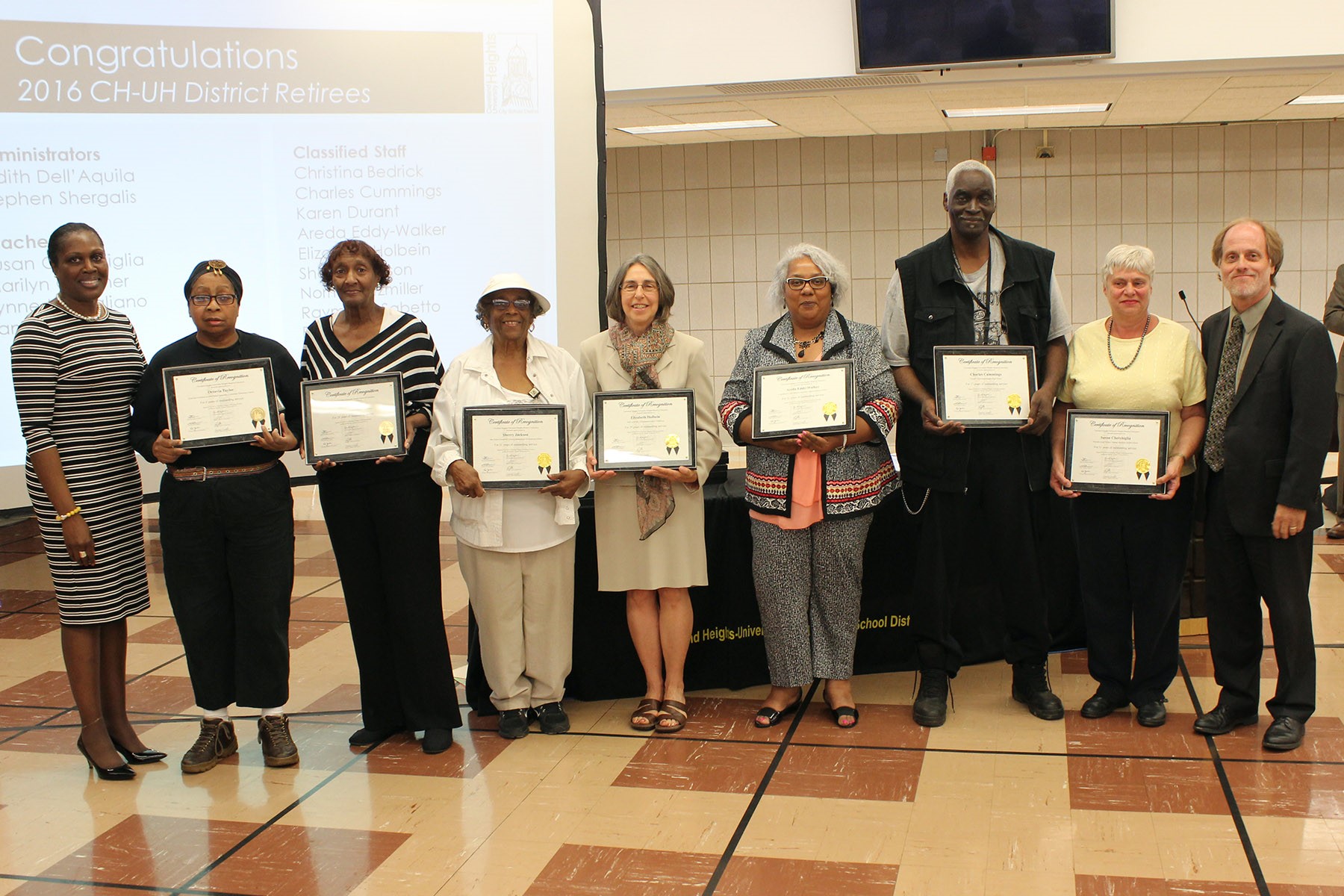 Retiring staff members from the CHUH District were honored.