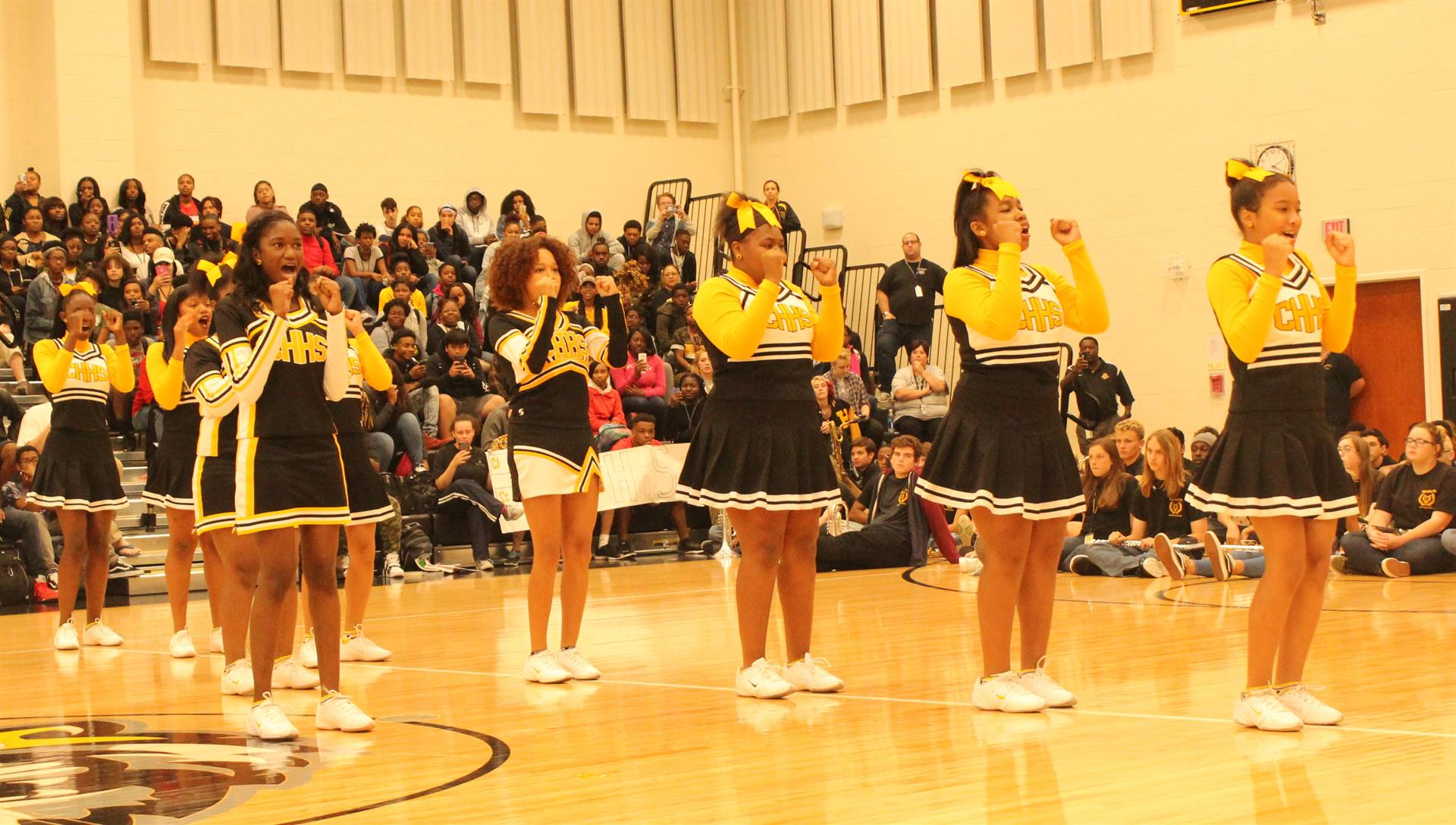 Cheerleaders at the Pep Rally