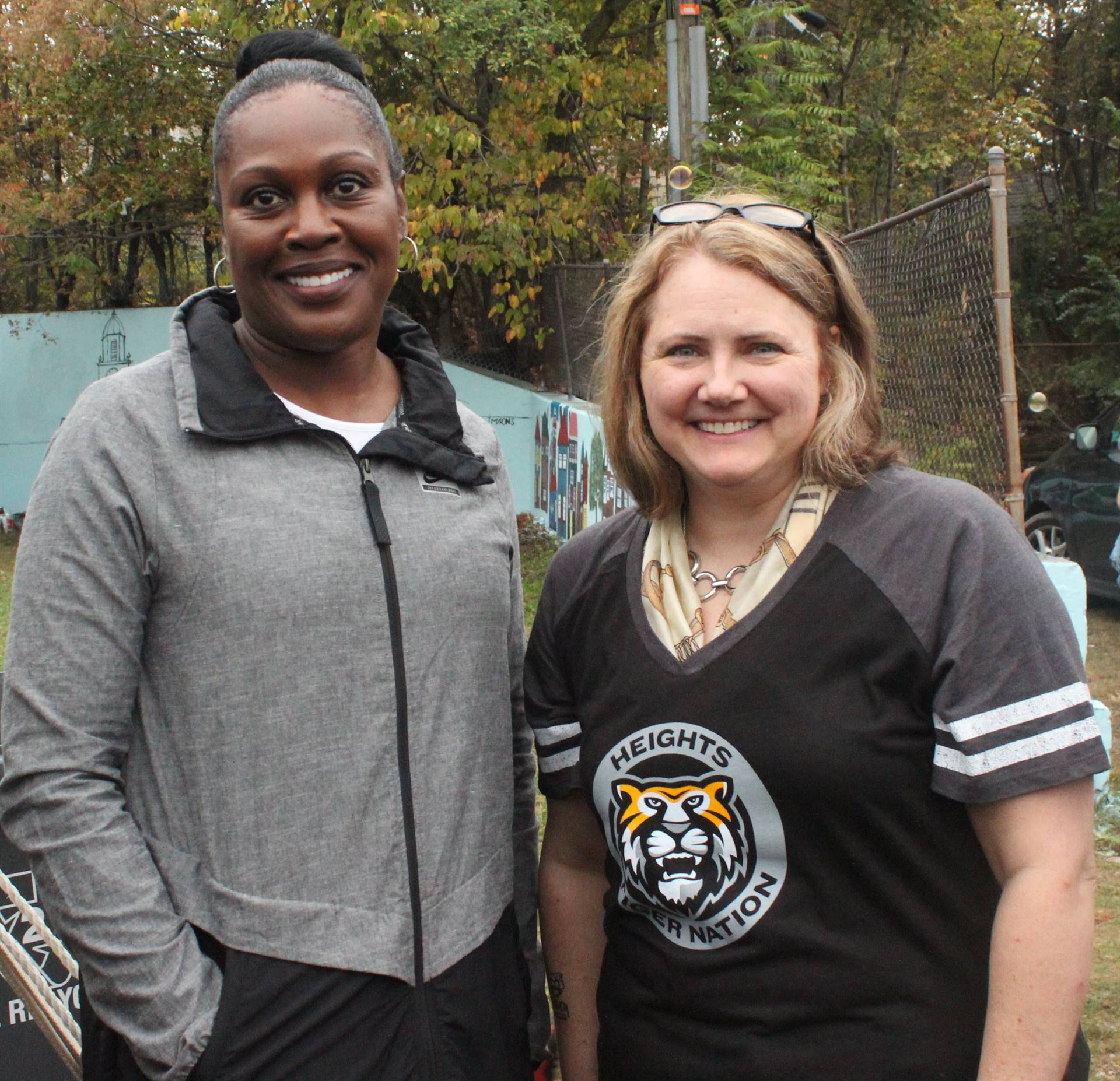 Superintendent Dr. Talisa Dixon (L) and Hts Schools Fdn Ex. Dir Julianna Johnston-Senturia