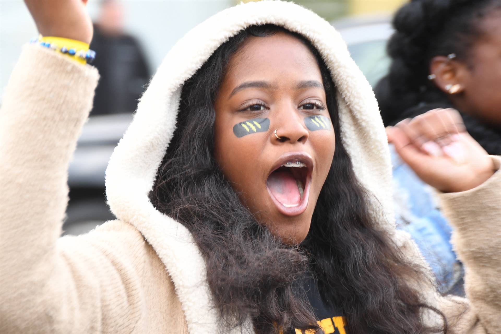 Girl cheering