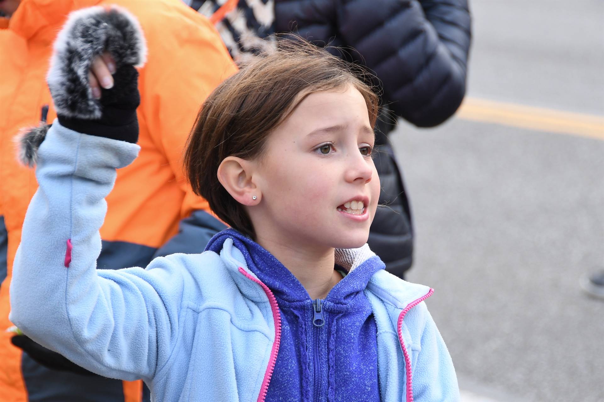 Girl cheering