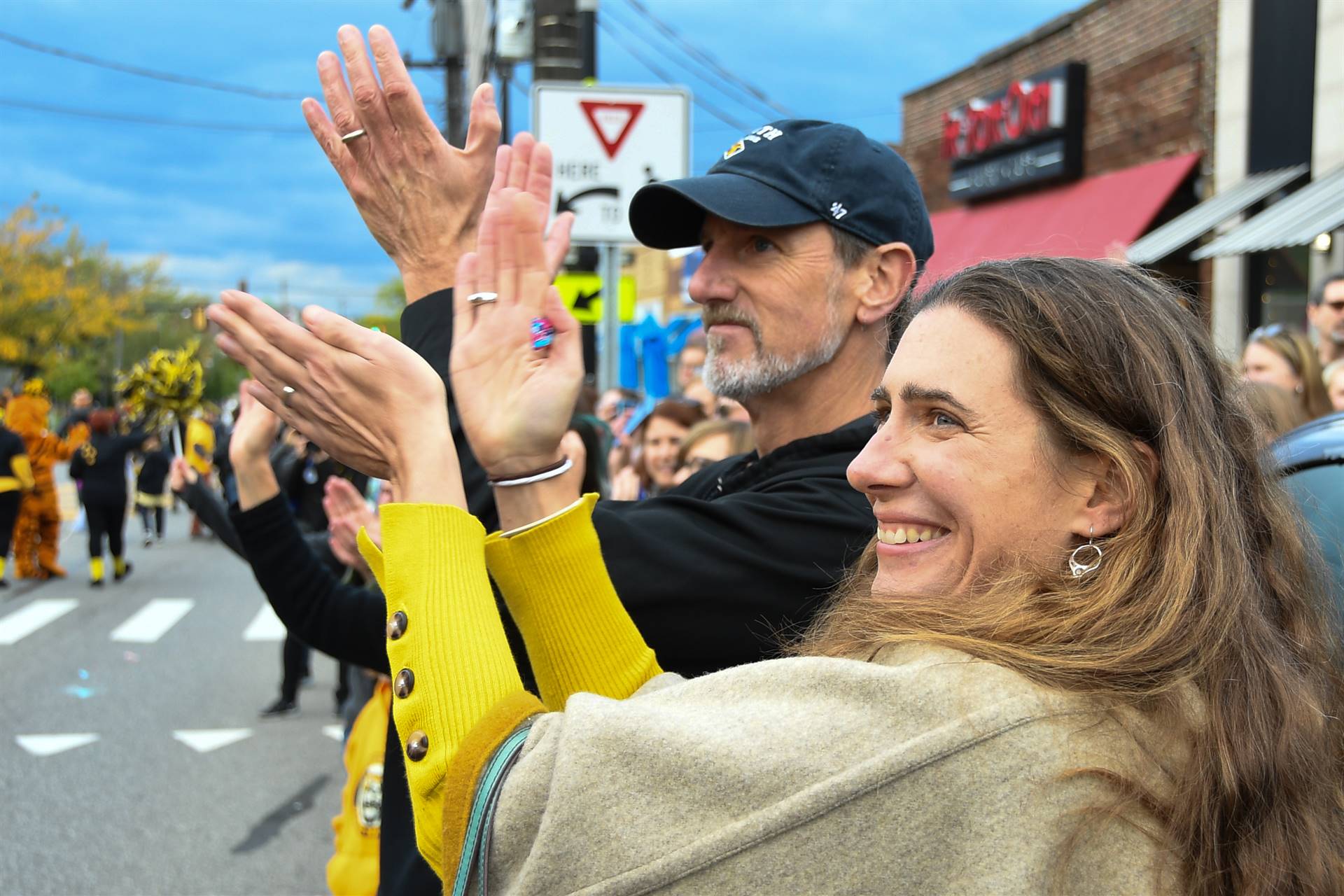 Two parade watchers 