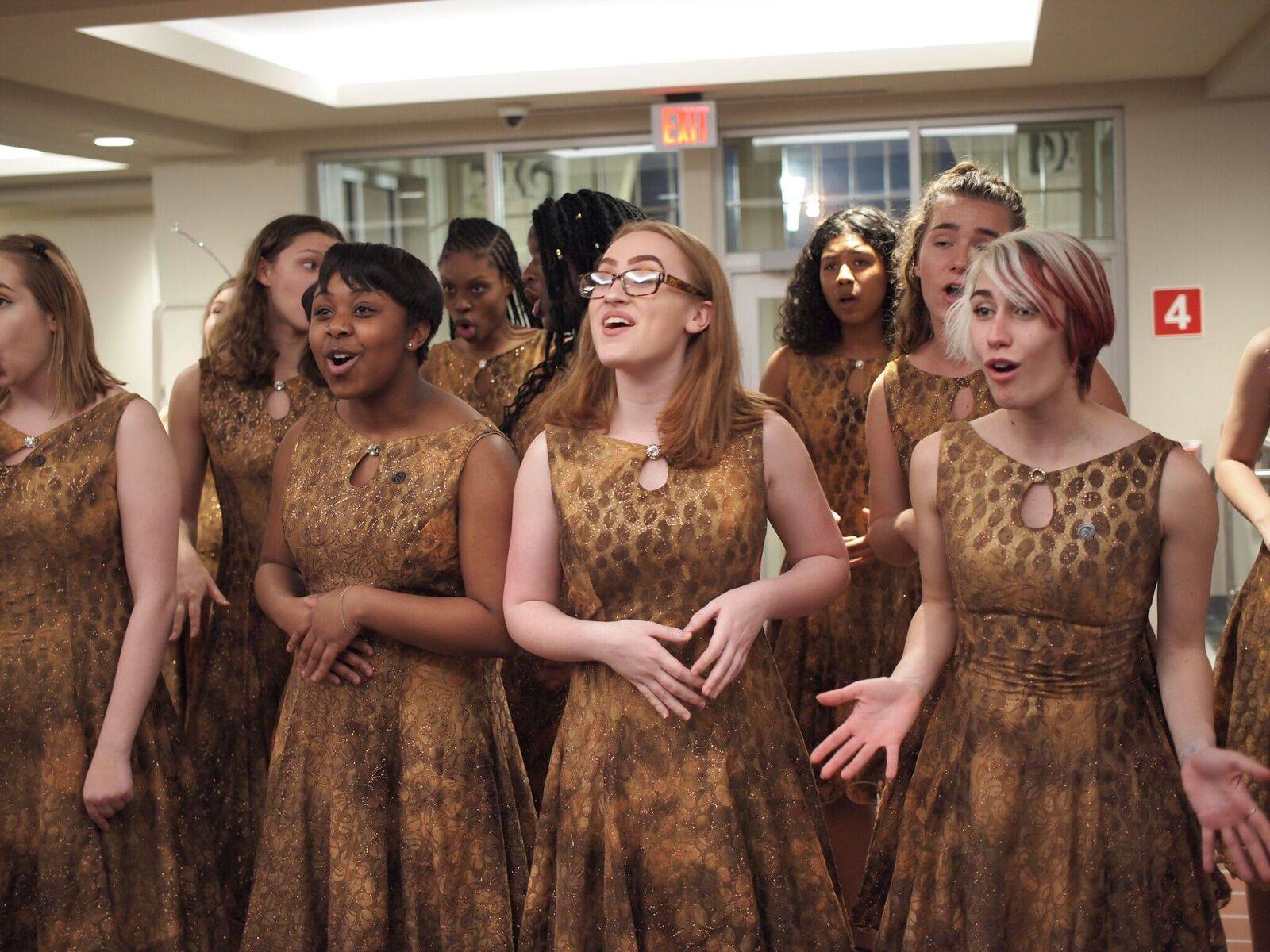 Lady Barbershoppers rehearsing