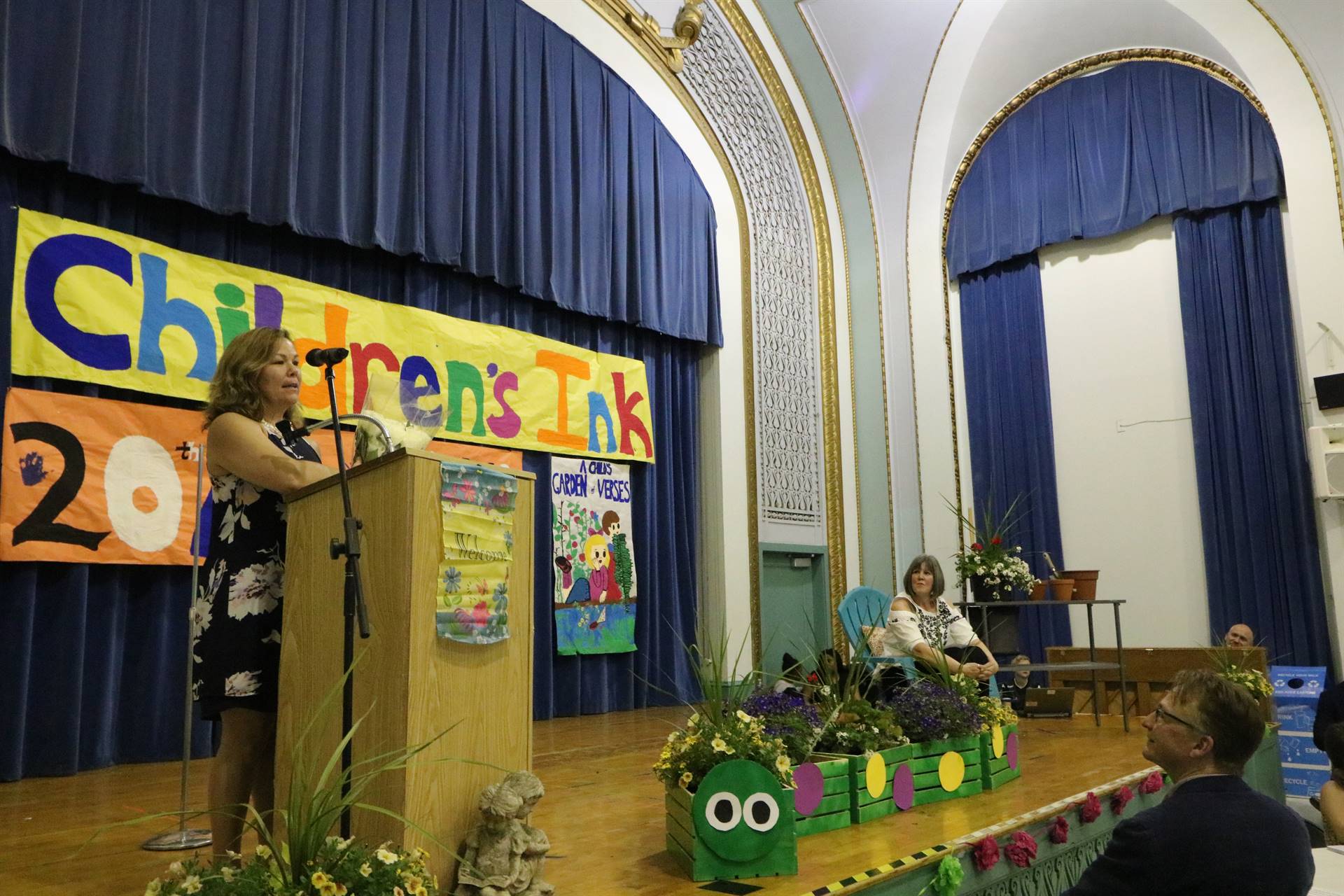 Female teachers on stage