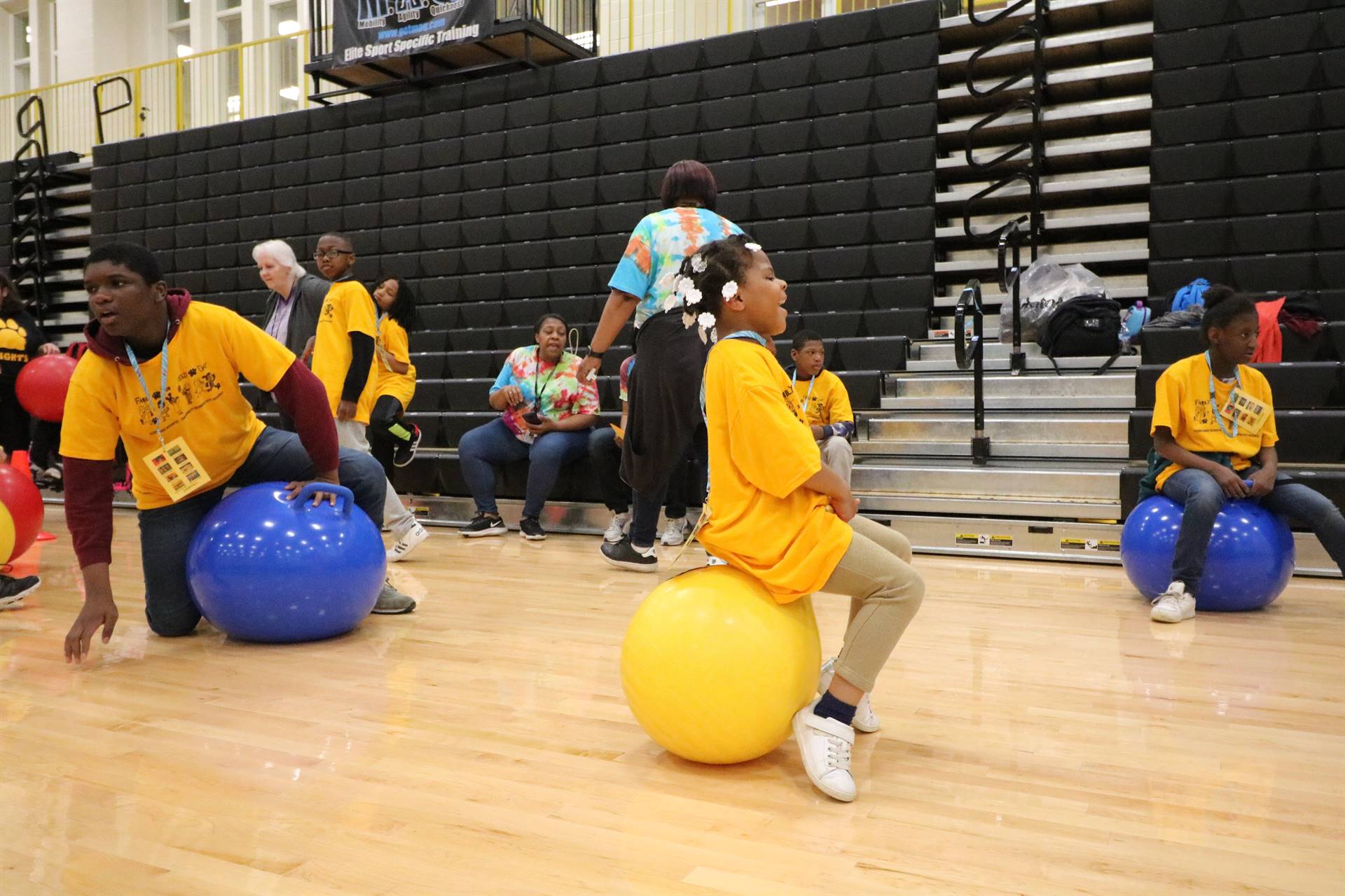 Girl on exercise ball