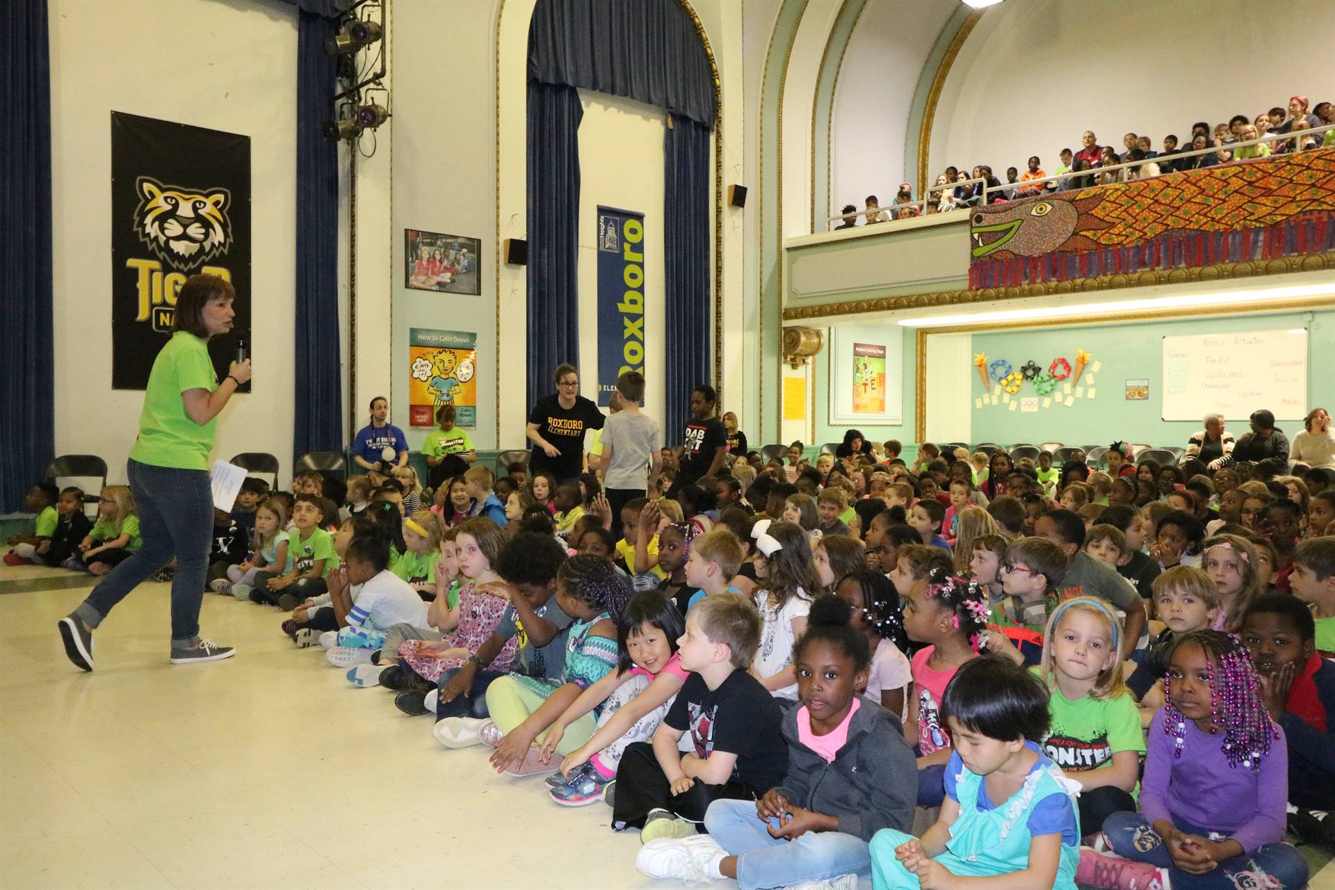 Principal Pulling talking to students