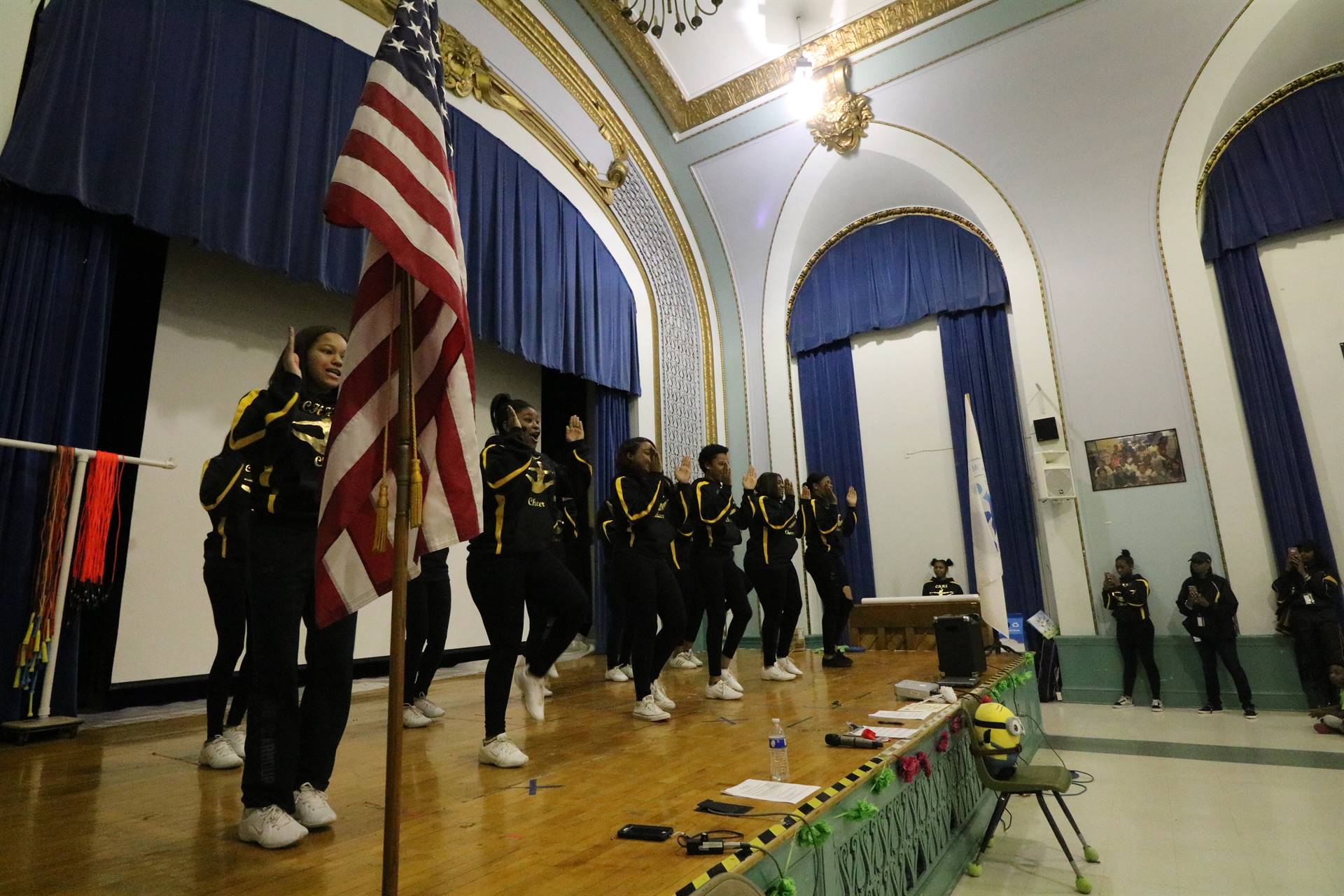 Cheerleaders on stage