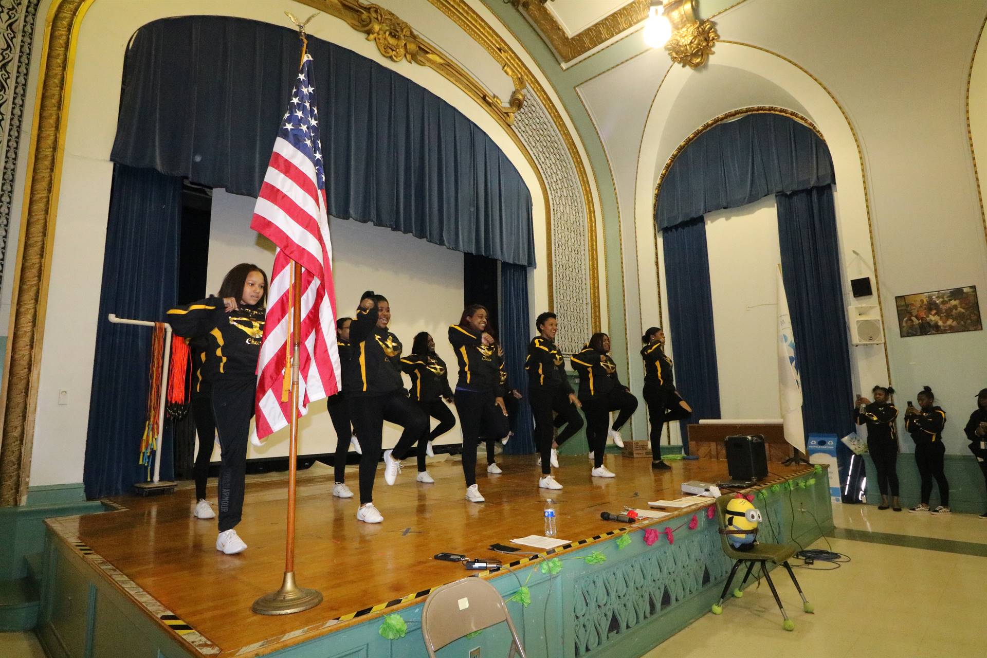 Cheerleaders on stage