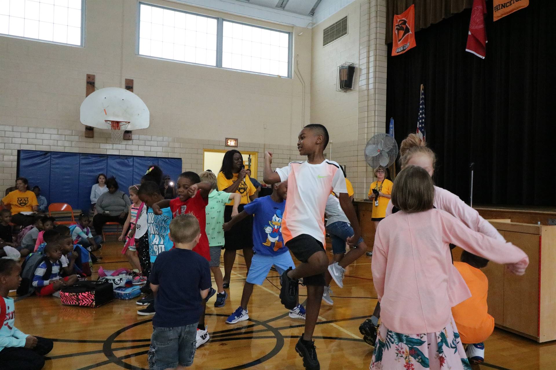 Students dancing in gym