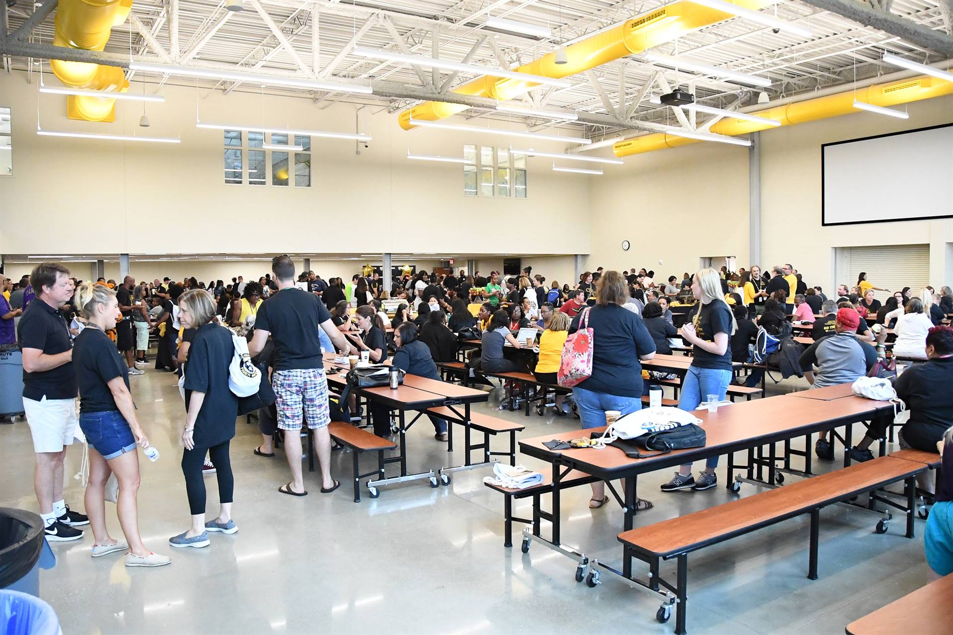 Staff in cafeteria