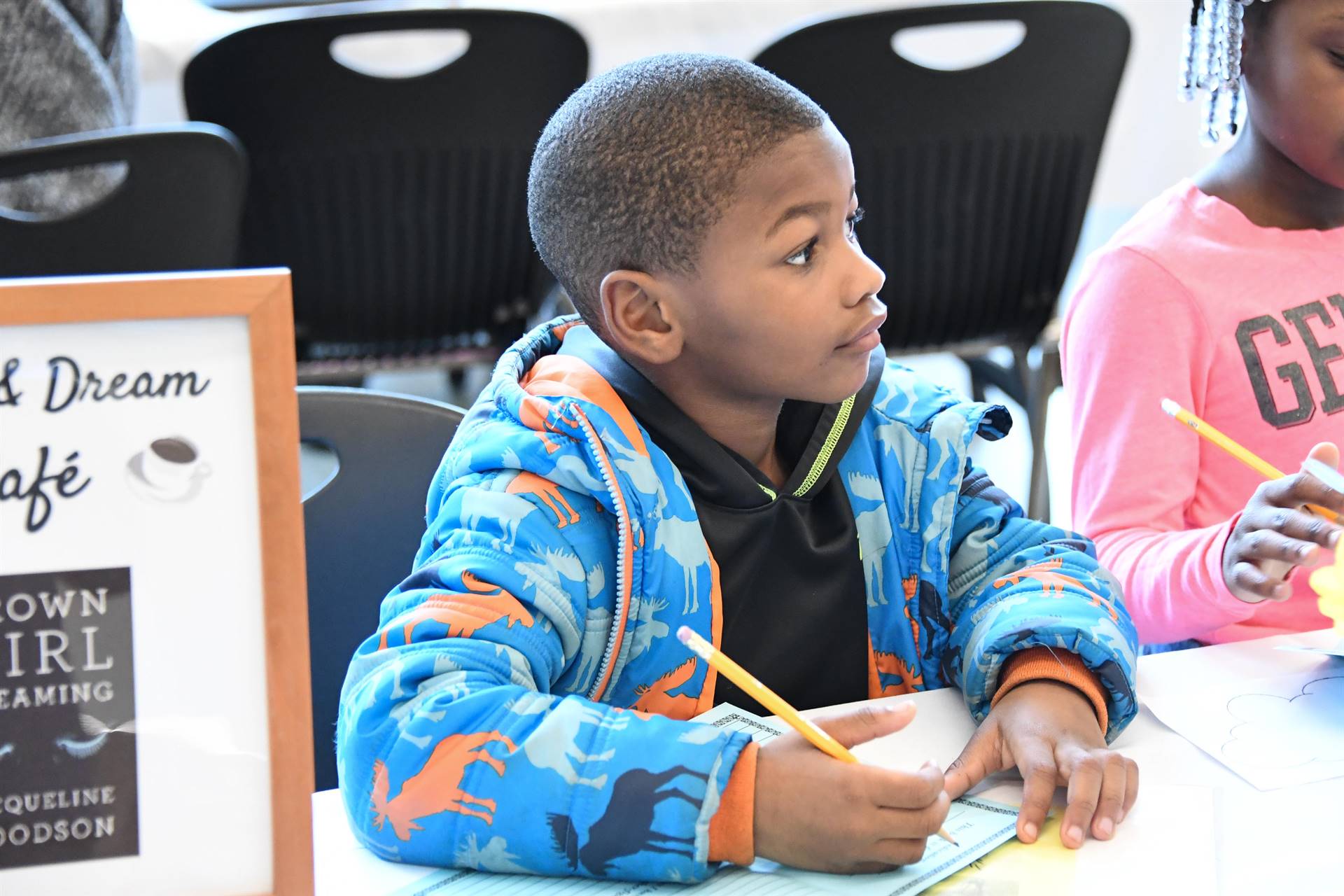 Boy with pencil