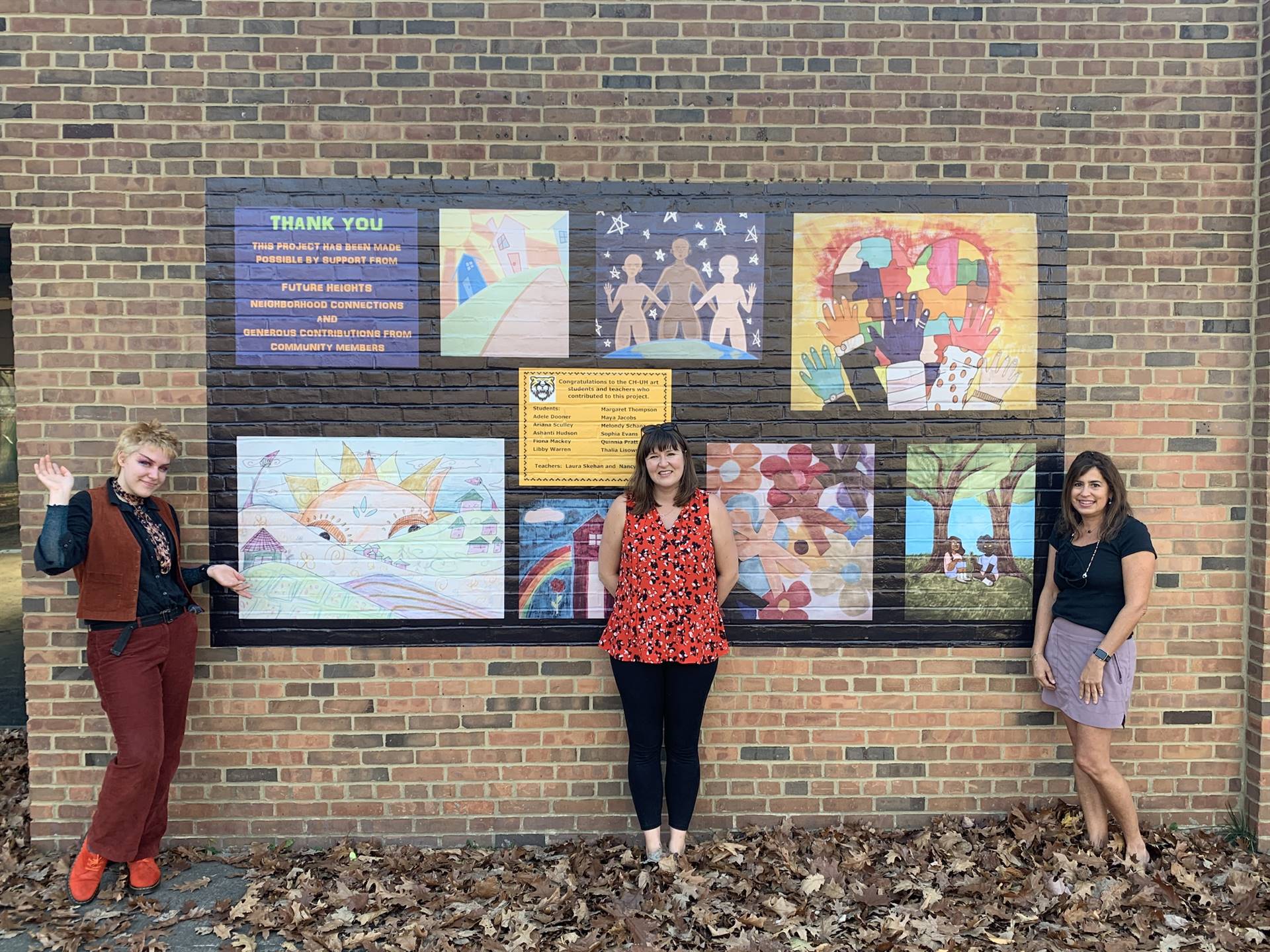 Studio Art Students Paint Millikin Mural