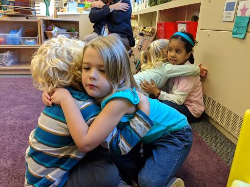 kids hugging